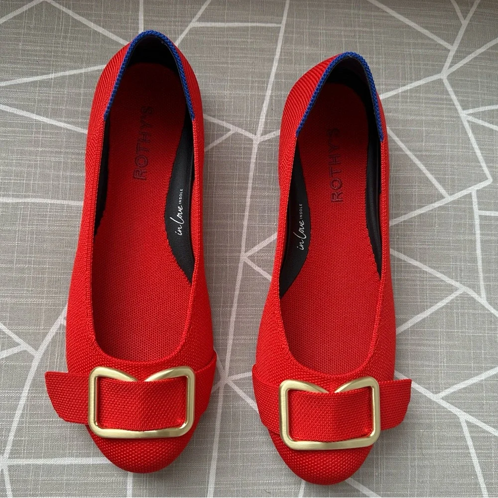 Rothy’s The Emblem Ballet Flat in Cardinal Red - Picture 2 of 7
